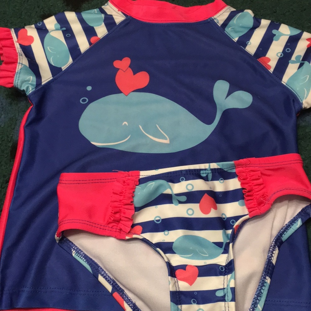 Girls Two-Piece Whale Swimsuit